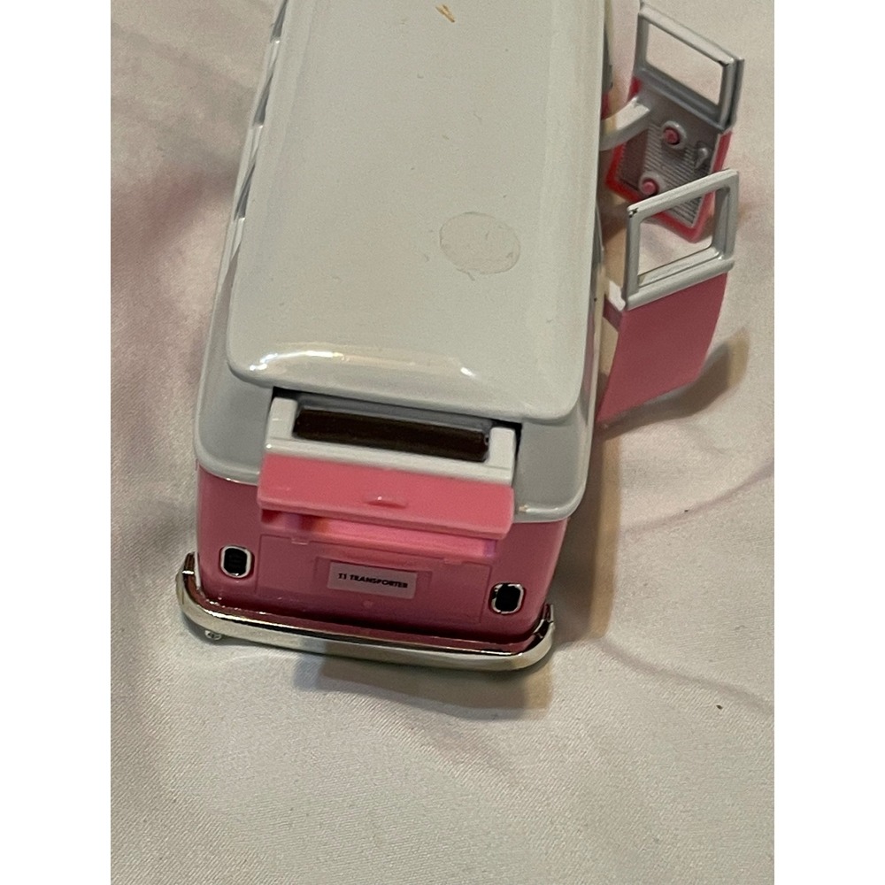 RMZ City Volkswagen T1 Transporter Toy Van Pink White Metal Diecast Retro Bus VW - Picture 4 of 12